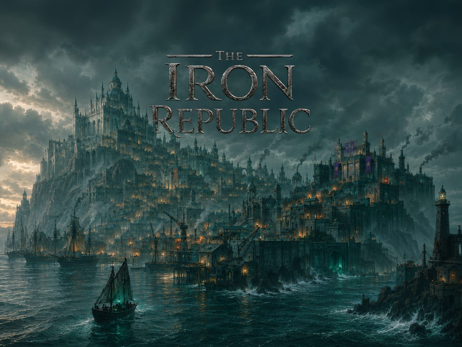 The Iron Republic above the stormbound city-state of Nordheim