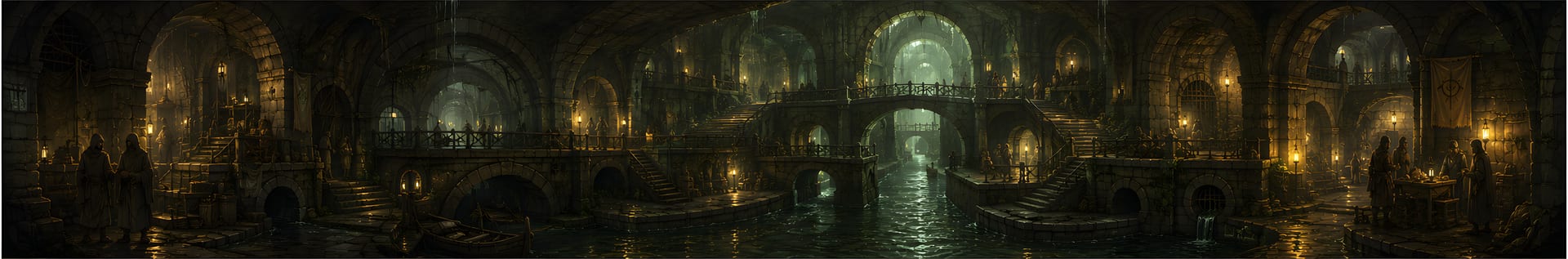 The torchlit waterways of Nordheim's Underworld